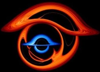 Simulación de dos agujeros negros orbitándose mutuamente
